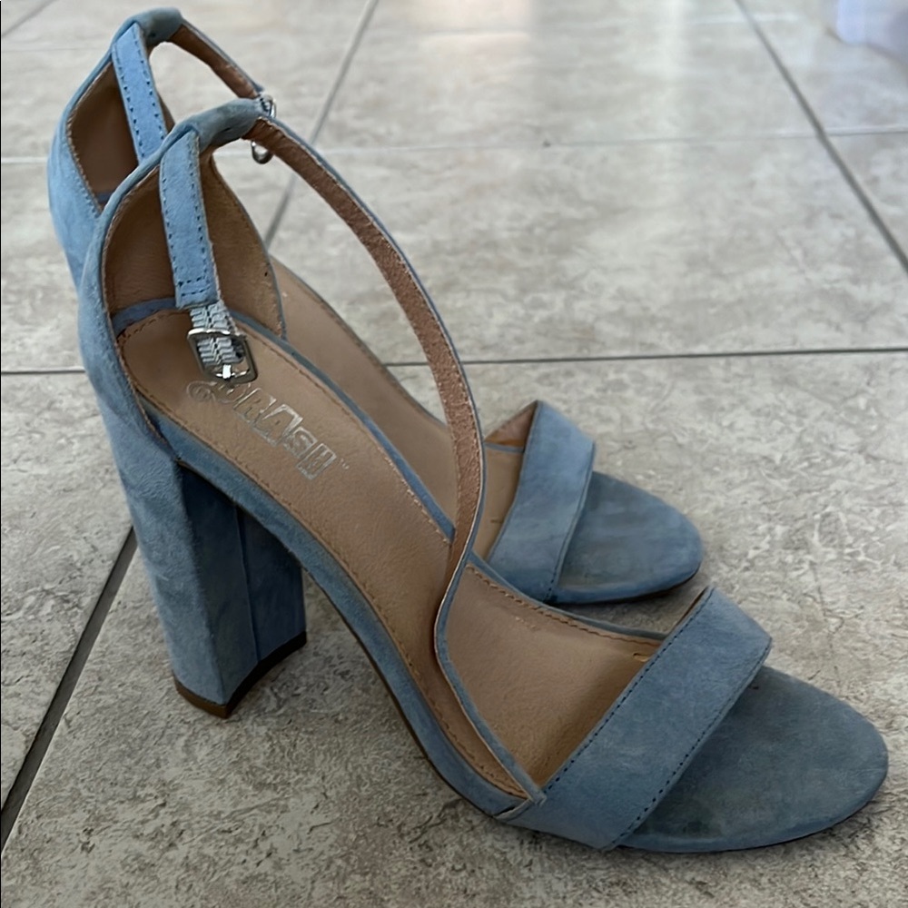 Payless Blue Heeled Sandals Block Heel